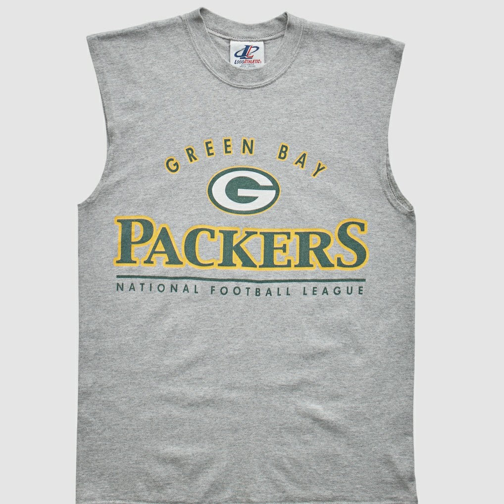 Fanatics Green Bay Packers Logo Athletic 2000s Tank Heather Gray Vintage