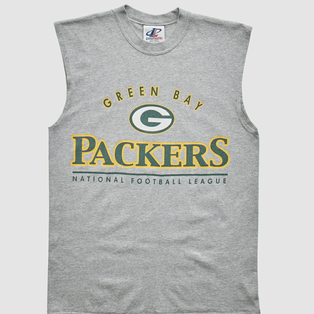 Fanatics Green Bay Packers Logo Athletic 2000s Tank Heather Gray Vintage