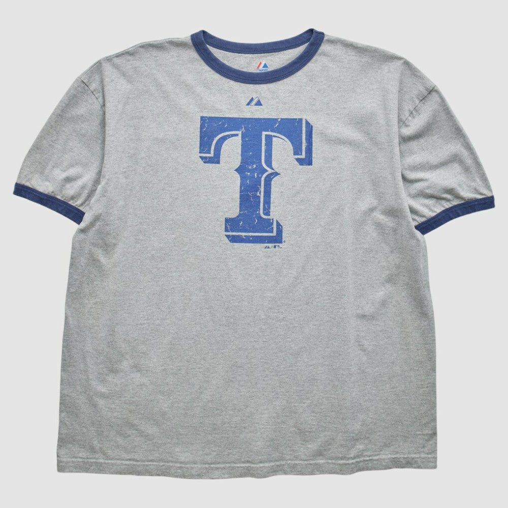 Texas Rangers Majestic 2010 T-Shirt - Heather Gray - 2XVintage - Fanatics Lifestyle