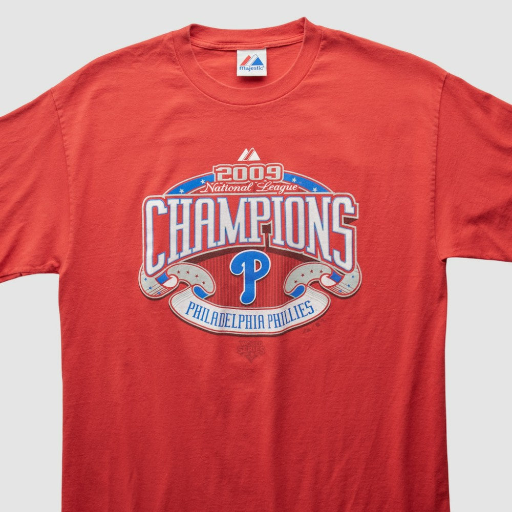 Philadelphia Phillies Majestic 2009 T-Shirt - Red - Vintage - Fanatics on Sale
