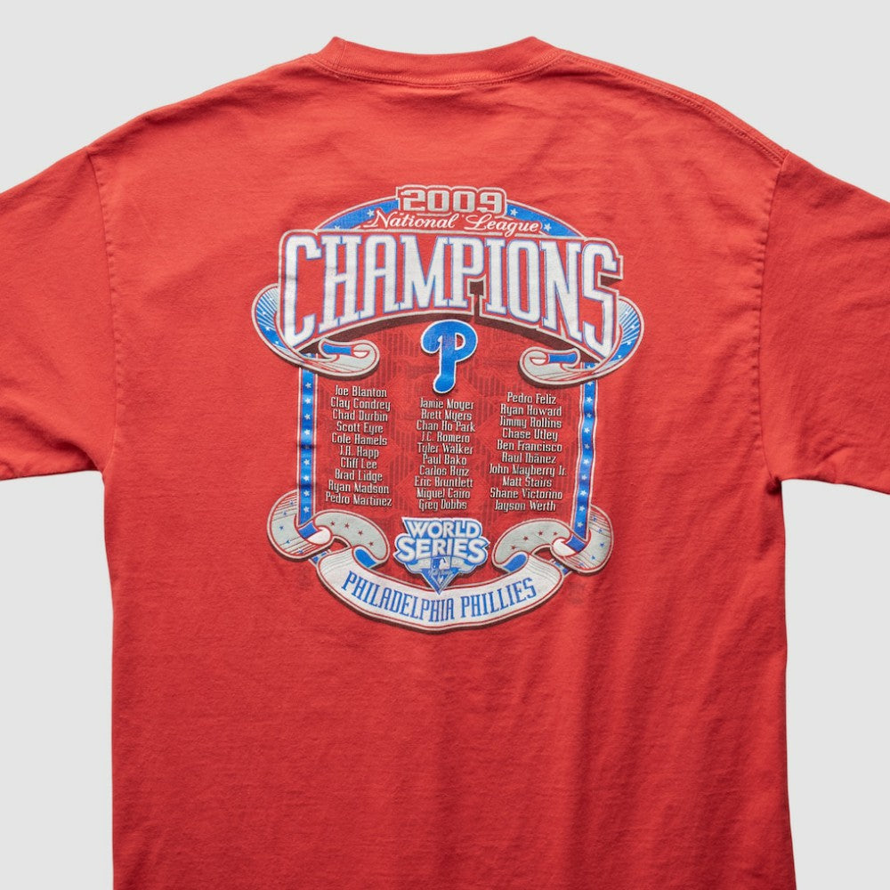 Philadelphia Phillies Majestic 2009 T-Shirt - Red - Vintage - Fanatics on Sale