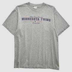 Minnesota Twins Majestic 2002 T-Shirt - Heather Gray - Vintage - Fanatics Discount
