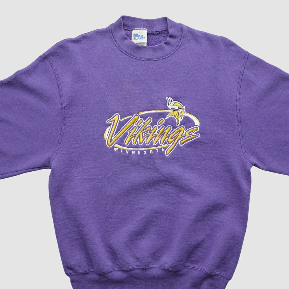 Fanatics Minnesota Vikings Pro Player 90s Pullover Sweatshirt Purple Vintage