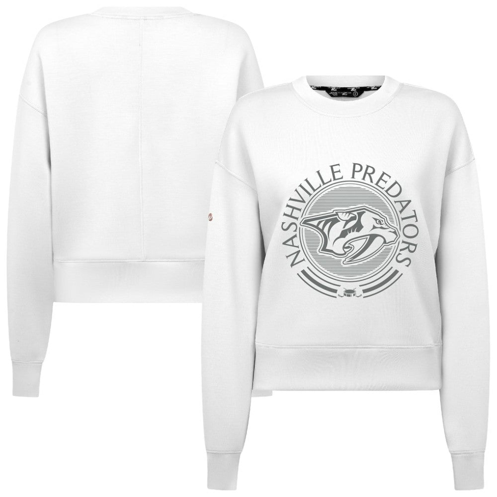 Nashville Predators Levelwear Women's Slate & Snow Sponge Tri-Blend Sweatshirt - White - NHL 203561075