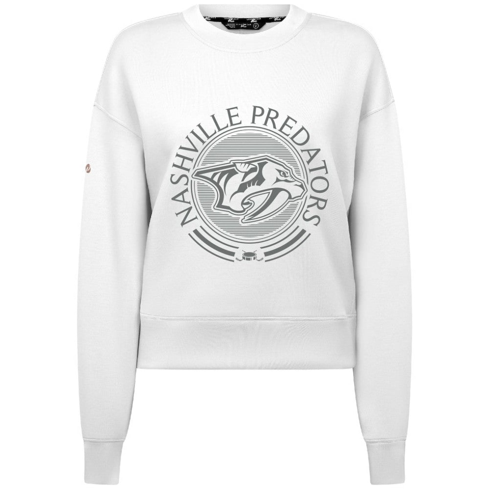 Nashville Predators Levelwear Women's Slate & Snow Sponge Tri-Blend Sweatshirt - White - NHL 203561075