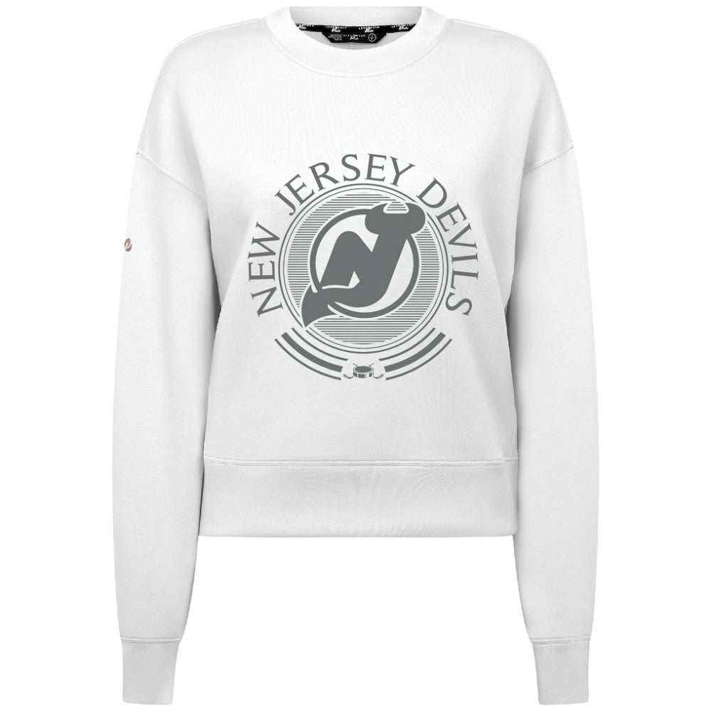 New Jersey Devils Levelwear Women's Slate & Snow Sponge Tri-Blend Sweatshirt - White - NHL 203561077