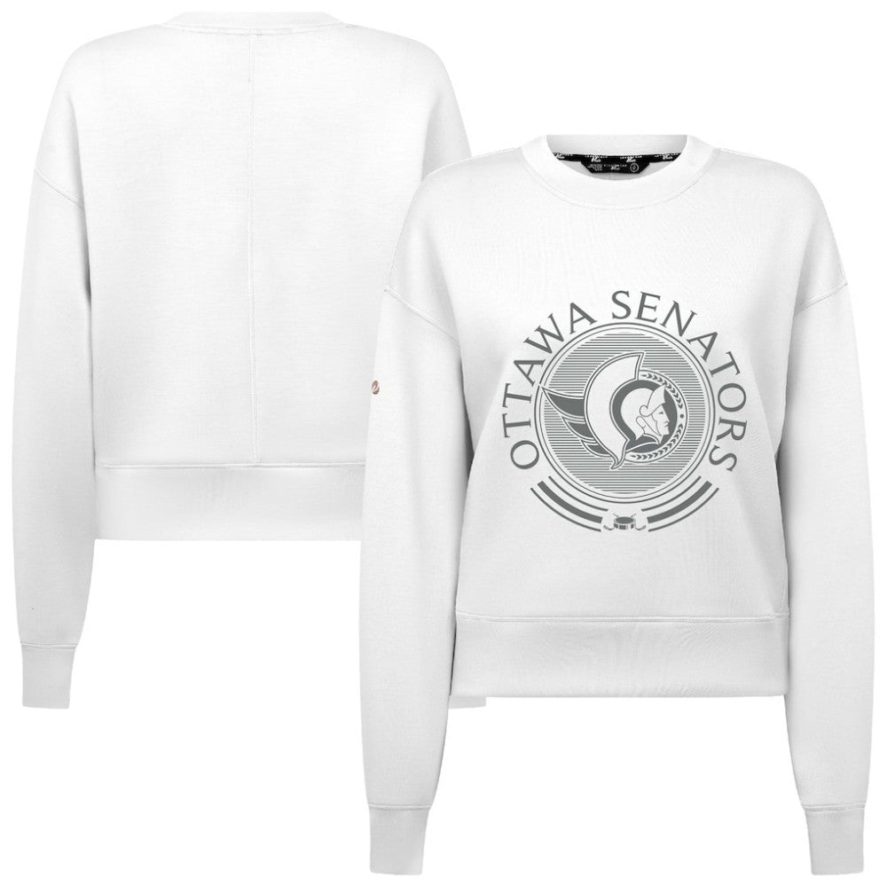 Ottawa Senators Levelwear Women's Slate & Snow Sponge Tri-Blend Sweatshirt - White - NHL 203561083