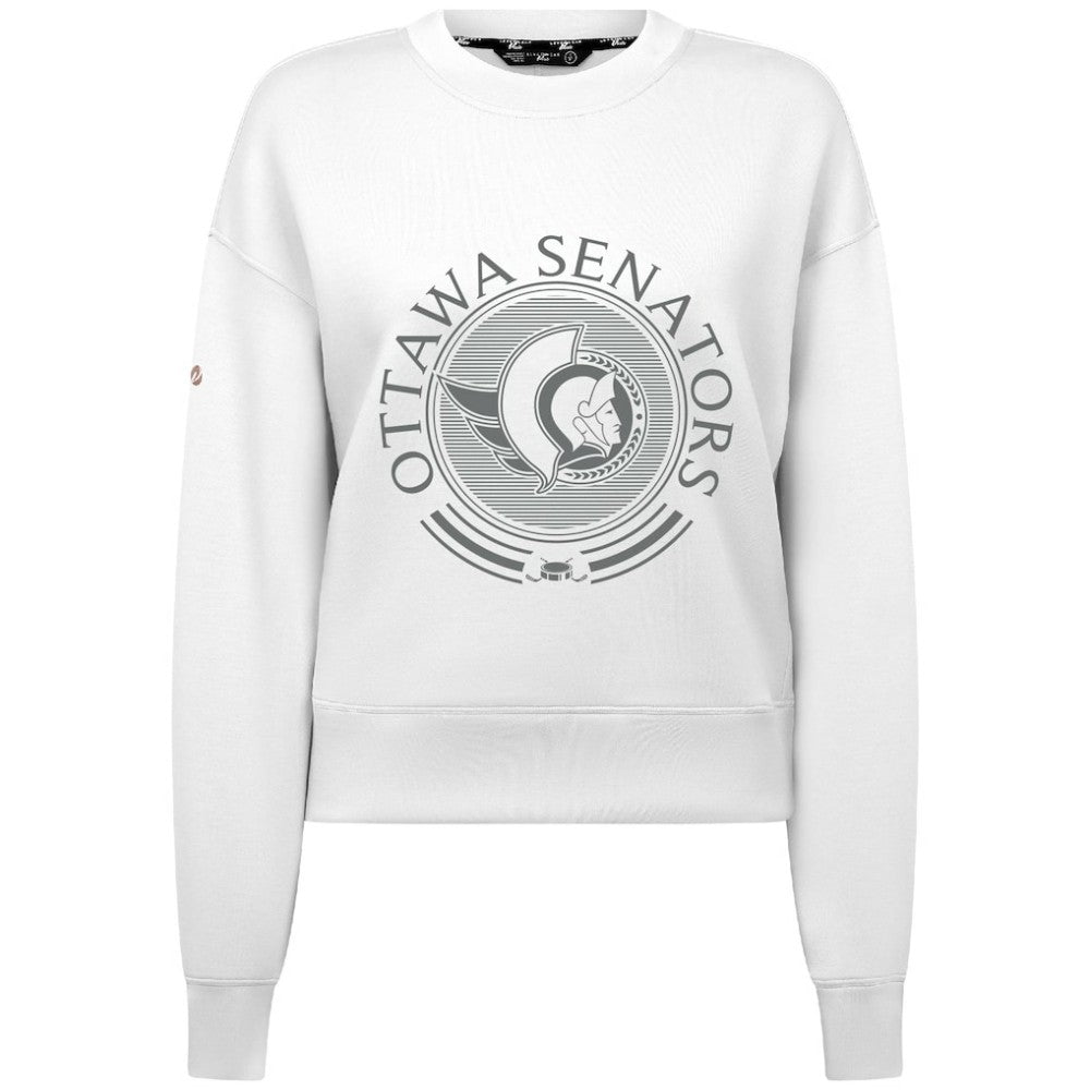 Ottawa Senators Levelwear Women's Slate & Snow Sponge Tri-Blend Sweatshirt - White - NHL 203561083