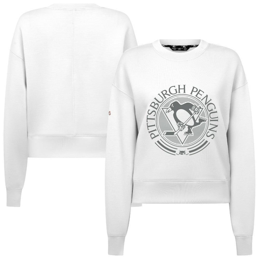 Pittsburgh Penguins Levelwear Women's Slate & Snow Sponge Tri-Blend Sweatshirt - White - NHL 203561087