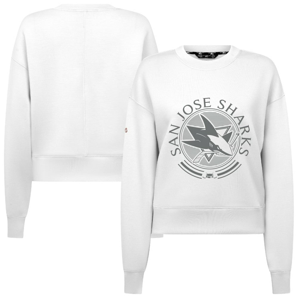 San Jose Sharks Levelwear Women's Slate & Snow Sponge Tri-Blend Sweatshirt - White - NHL 203561089