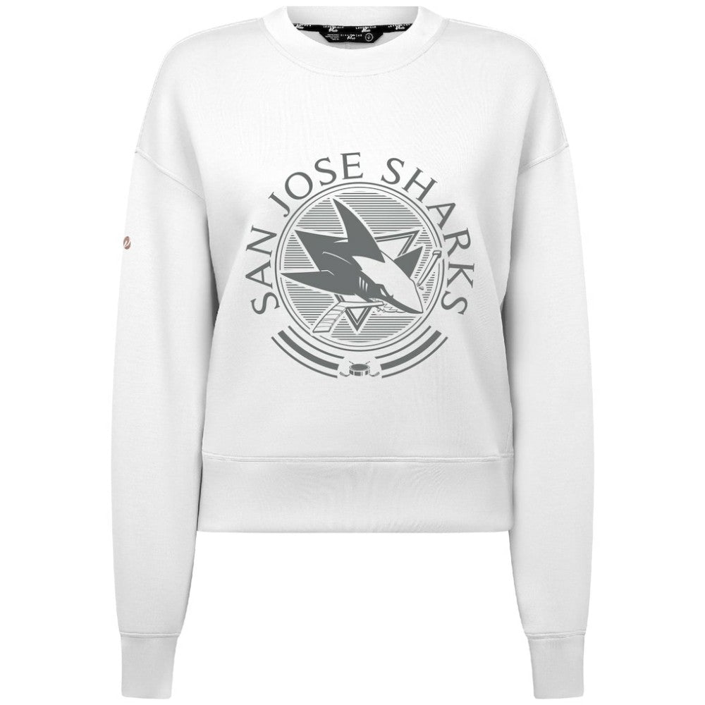 San Jose Sharks Levelwear Women's Slate & Snow Sponge Tri-Blend Sweatshirt - White - NHL 203561089