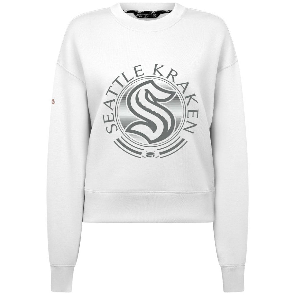 Seattle Kraken Levelwear Women's Slate & Snow Sponge Tri-Blend Sweatshirt - White - NHL 203561092
