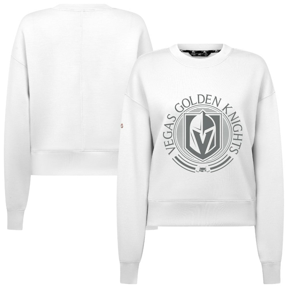 Vegas Golden Knights Levelwear Women's Slate & Snow Sponge Tri-Blend Sweatshirt - White - NHL 203561102