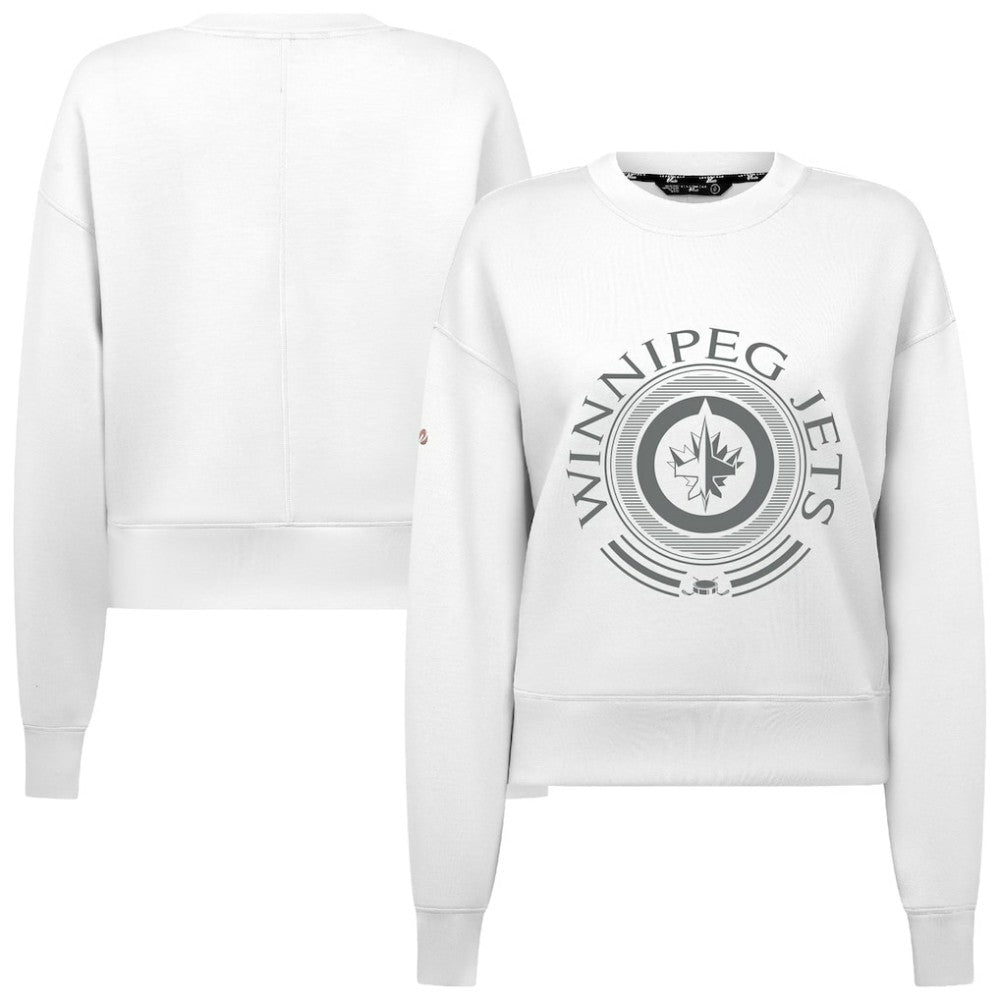 Winnipeg Jets Levelwear Women's Slate & Snow Sponge Tri-Blend Sweatshirt - White - NHL 203561106