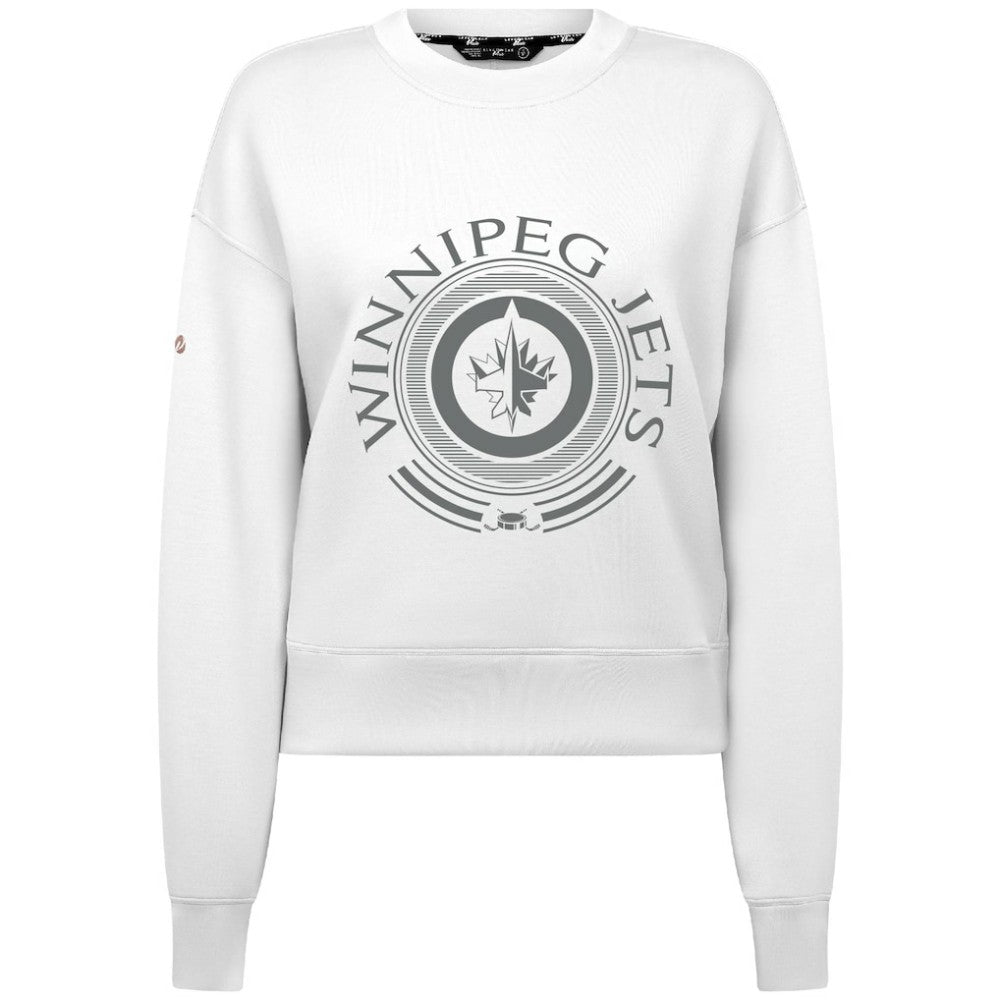 Winnipeg Jets Levelwear Women's Slate & Snow Sponge Tri-Blend Sweatshirt - White - NHL 203561106