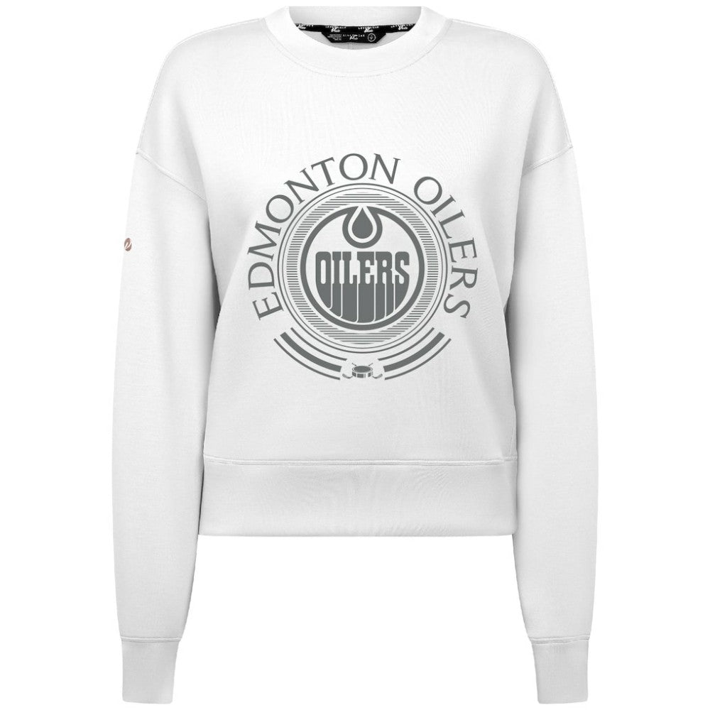Edmonton Oilers Levelwear Women's Slate & Snow Sponge Tri-Blend Sweatshirt - White - NHL 203561108
