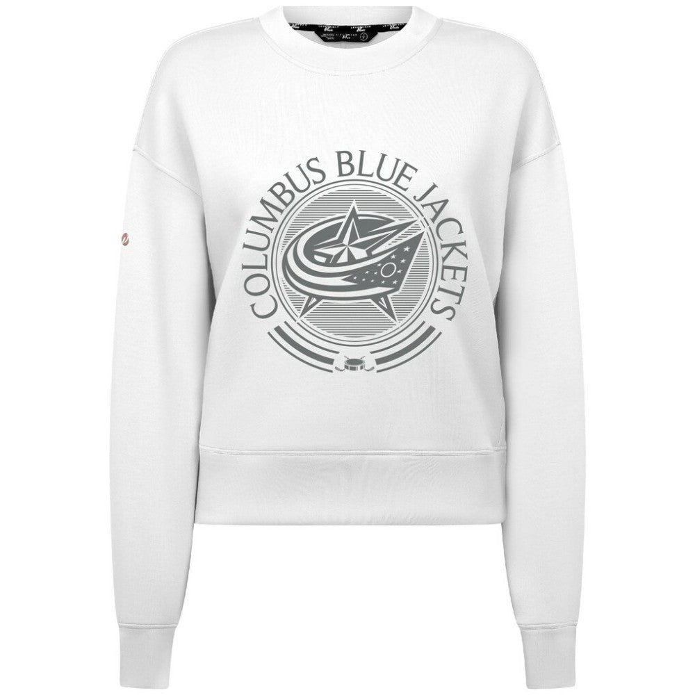 Columbus Blue Jackets Levelwear Women's Slate & Snow Sponge Tri-Blend Sweatshirt - White - NHL 203561110