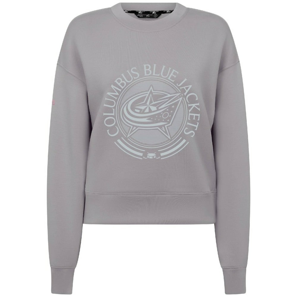 Columbus Blue Jackets Levelwear Women's Slate & Snow Sponge Tri-Blend Sweatshirt - Gray - NHL 203561111
