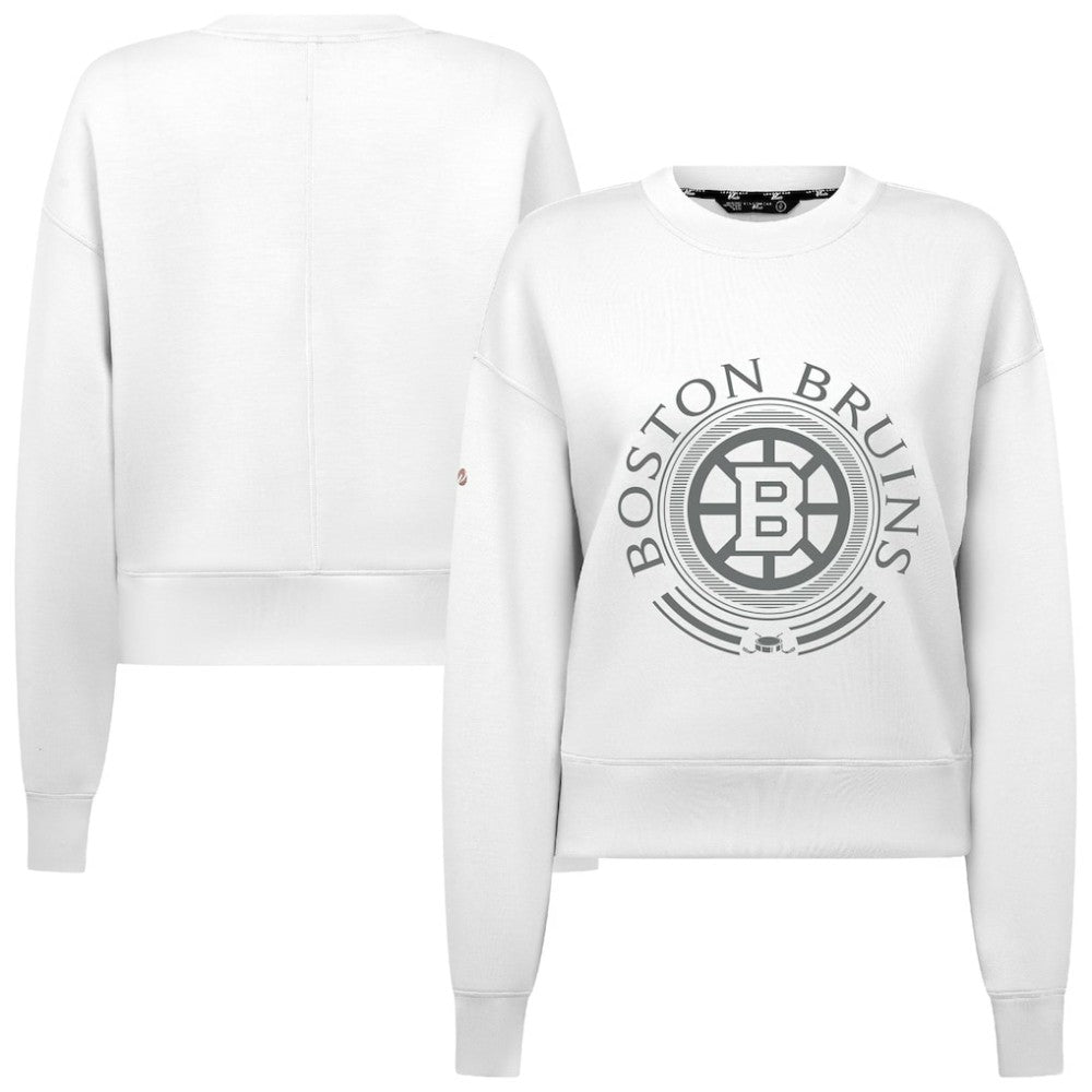 Boston Bruins Levelwear Women's Slate & Snow Sponge Tri-Blend Sweatshirt - White - NHL 203561122