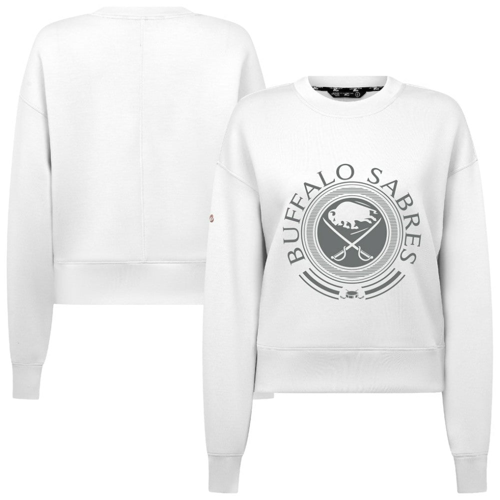 Buffalo Sabres Levelwear Women's Slate & Snow Sponge Tri-Blend Sweatshirt - White - NHL 203561124