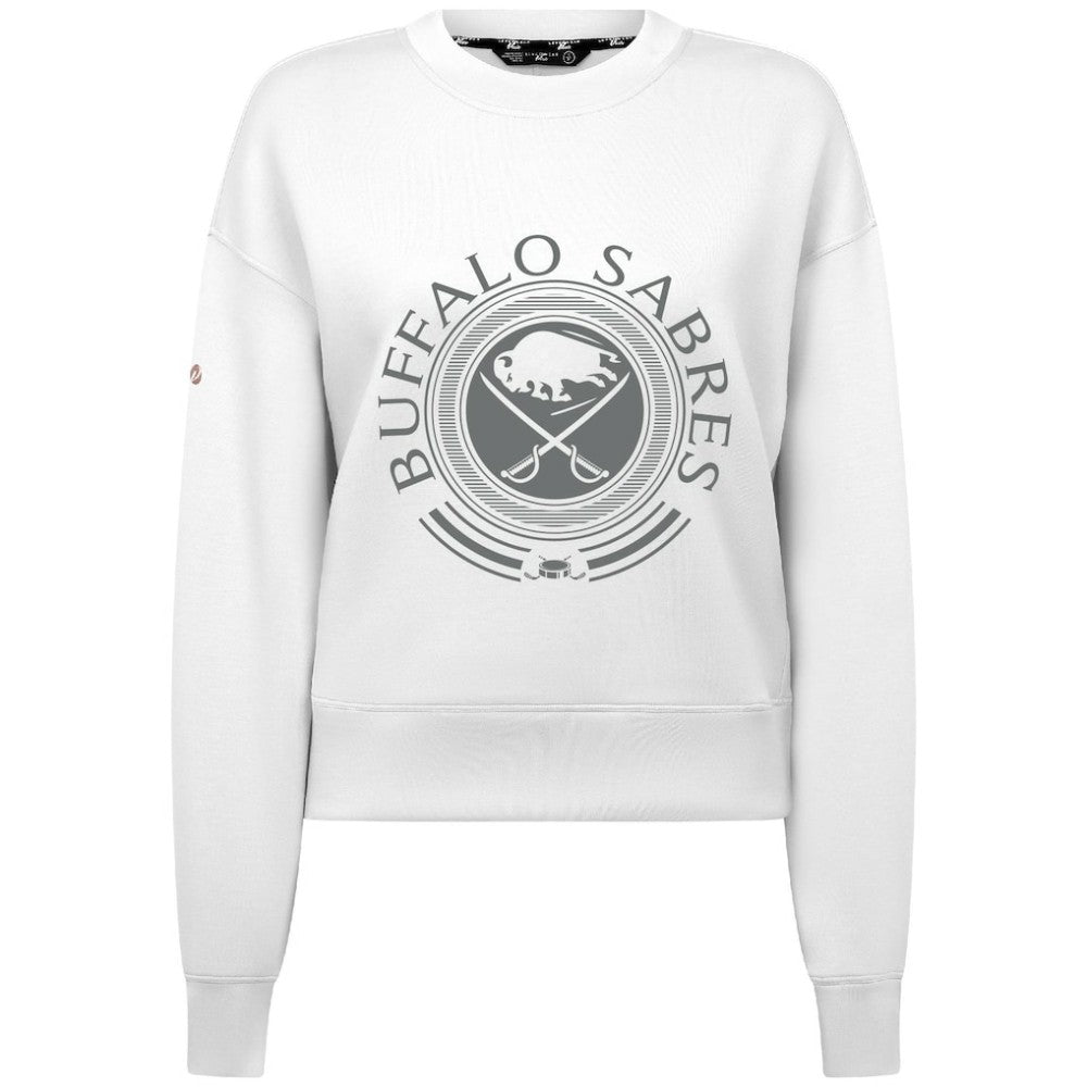 Buffalo Sabres Levelwear Women's Slate & Snow Sponge Tri-Blend Sweatshirt - White - NHL 203561124