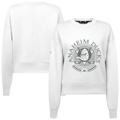 Anaheim Ducks Levelwear Women's Slate & Snow Sponge Tri-Blend Sweatshirt - White - NHL 203561125