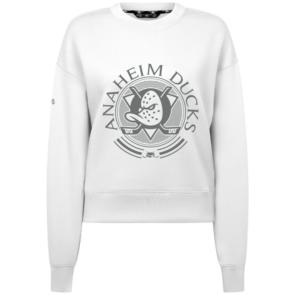 Anaheim Ducks Levelwear Women's Slate & Snow Sponge Tri-Blend Sweatshirt - White - NHL 203561125