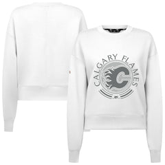 Calgary Flames Levelwear Women's Slate & Snow Sponge Tri-Blend Sweatshirt - White - NHL 203561130