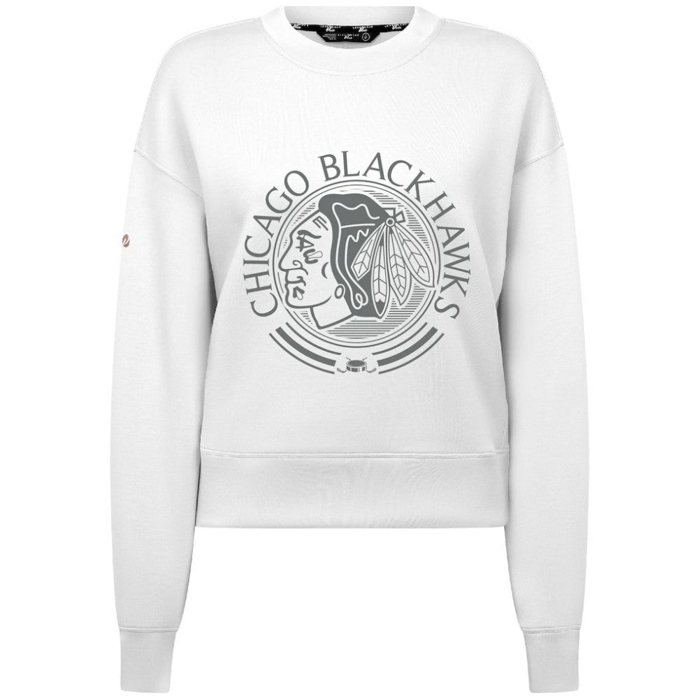 Chicago Blackhawks Levelwear Women's Slate & Snow Sponge Tri-Blend Sweatshirt - White - NHL 203561132