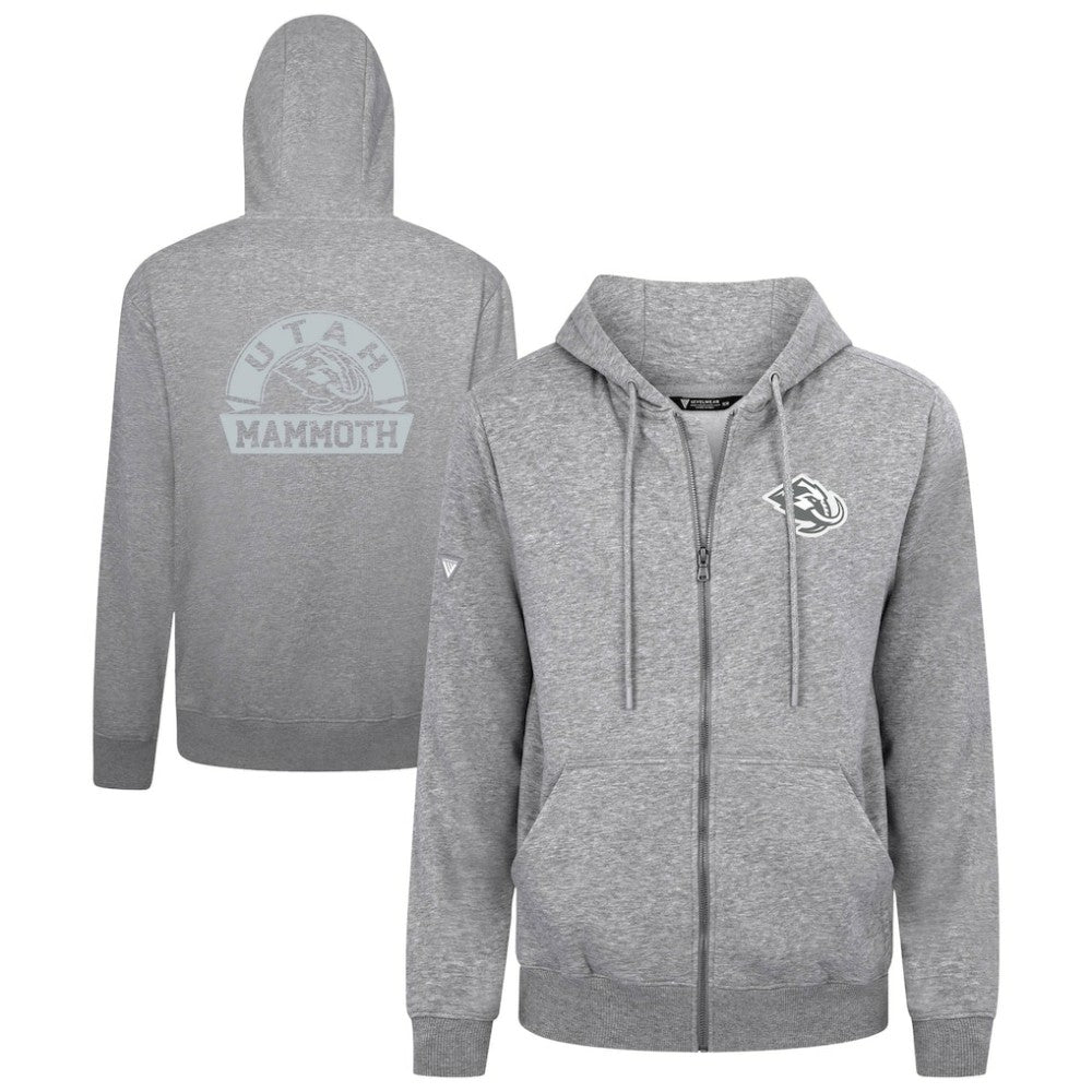 Utah Mammoth Levelwear Podium Chenille Logo Full-Zip Hoodie - Gray - NHL 203561138
