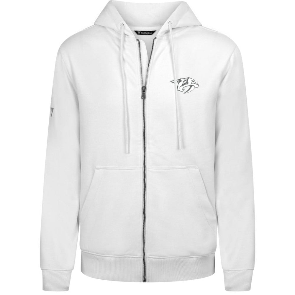 Nashville Predators Levelwear Podium Chenille Logo Full-Zip Hoodie - White - NHL 203561143