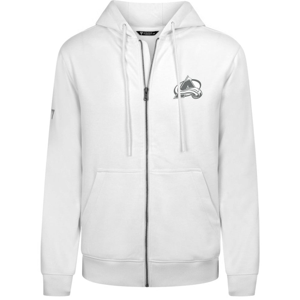 Colorado Avalanche Levelwear Podium Chenille Logo Full-Zip Hoodie - White - NHL 203561144
