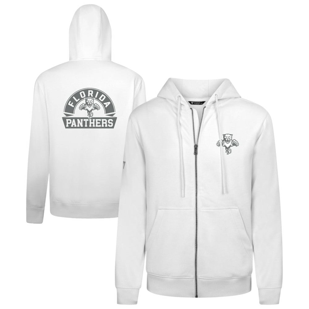 Florida Panthers Levelwear Podium Chenille Logo Full-Zip Hoodie - White - NHL 203561149