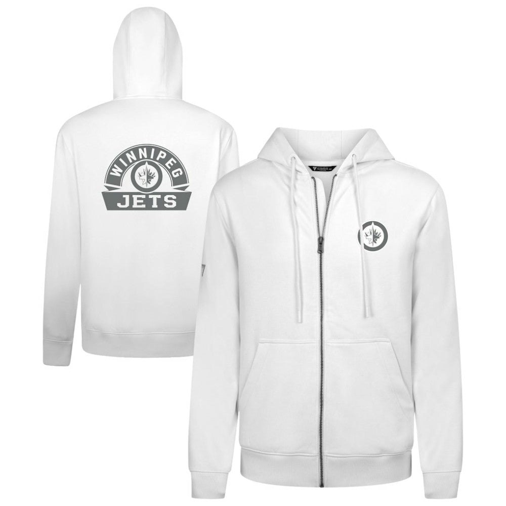 Winnipeg Jets Levelwear Podium Chenille Logo Full-Zip Hoodie - White - NHL 203561150