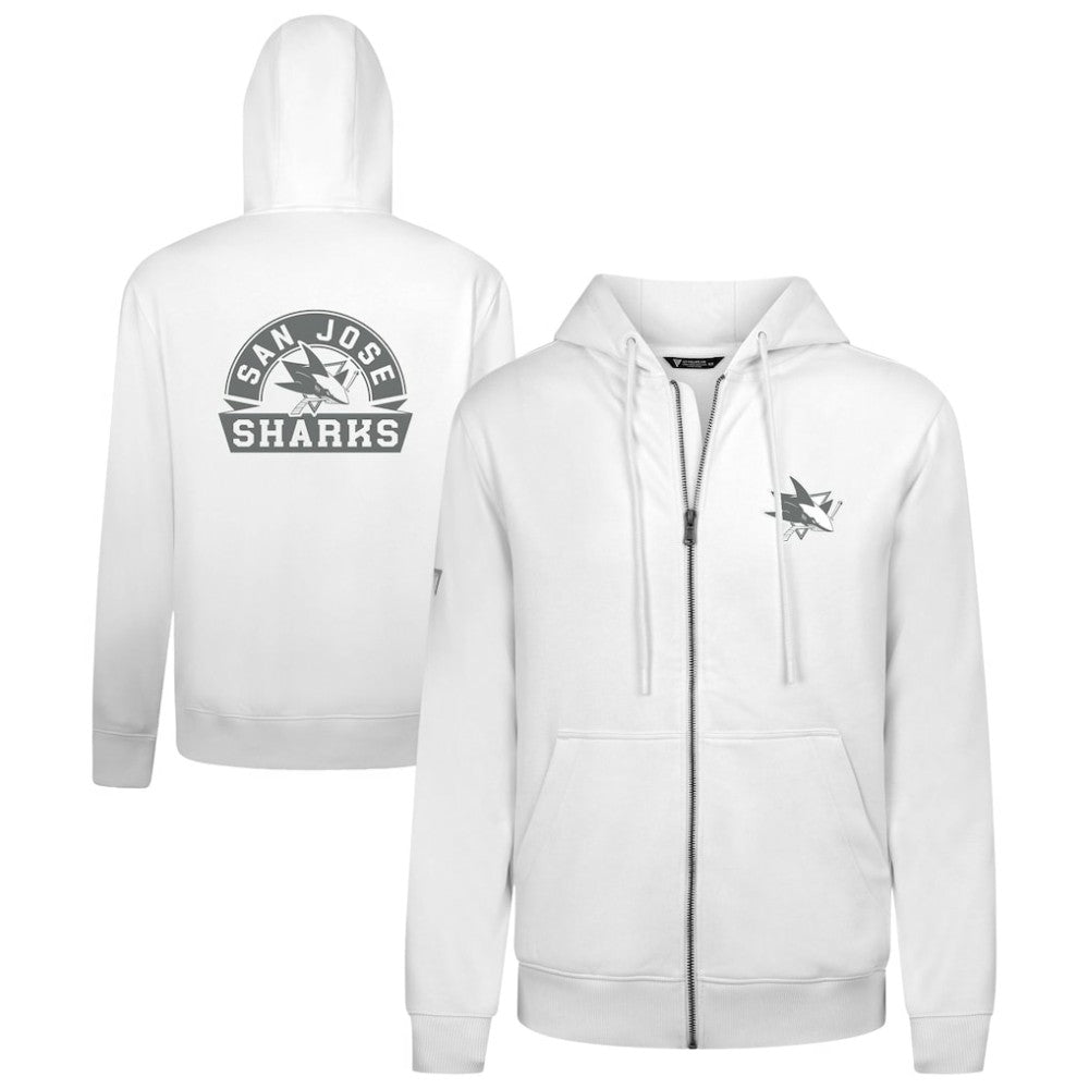 San Jose Sharks Levelwear Podium Chenille Logo Full-Zip Hoodie - White - NHL 203561152