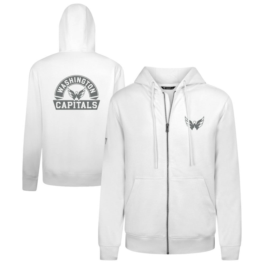 Washington Capitals Levelwear Podium Chenille Logo Full-Zip Hoodie - White - NHL 203561157