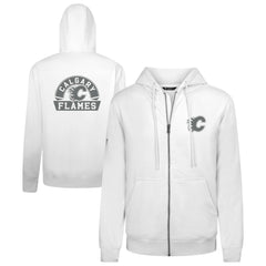 Calgary Flames Levelwear Podium Chenille Logo Full-Zip Hoodie - White - NHL 203561161