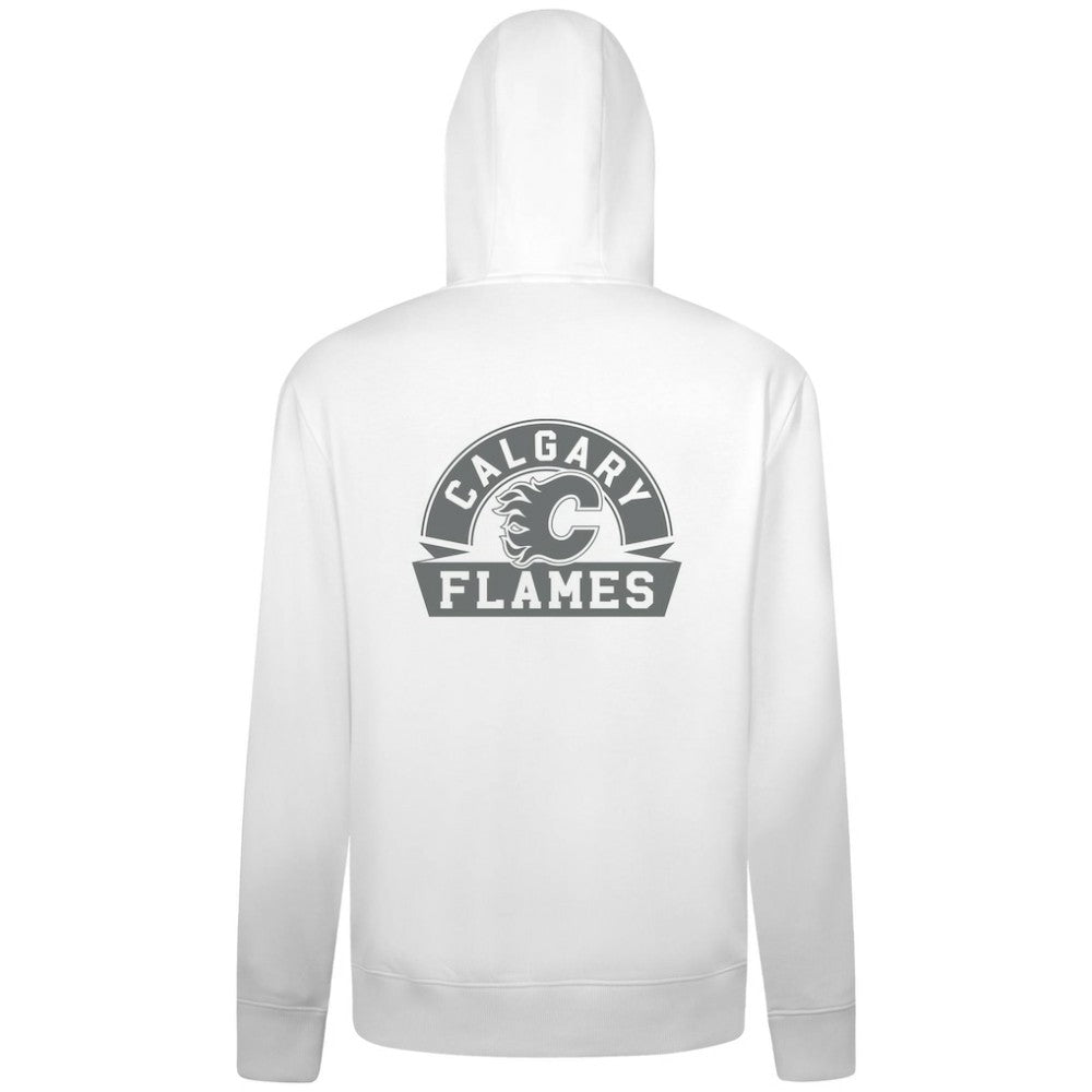 Calgary Flames Levelwear Podium Chenille Logo Full-Zip Hoodie - White - NHL 203561161