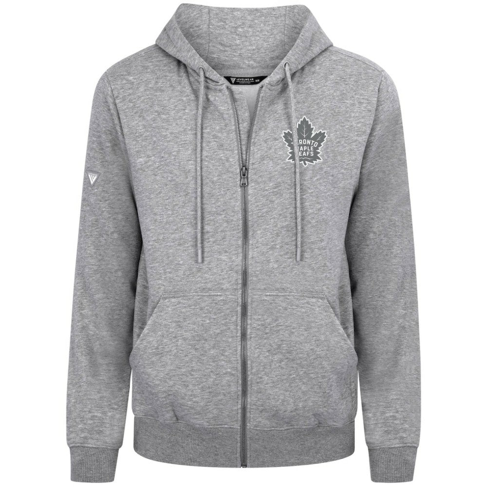 Toronto Maple Leafs Levelwear Podium Chenille Logo Full-Zip Hoodie - Gray - NHL 203561162
