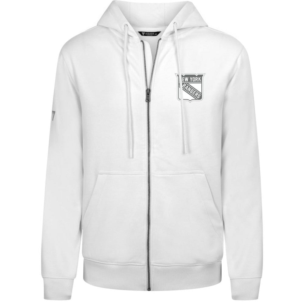 New York Rangers Levelwear Podium Chenille Logo Full-Zip Hoodie - White - NHL 203561169
