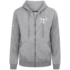 Pittsburgh Penguins Levelwear Podium Chenille Logo Full-Zip Hoodie - Gray - NHL 203561172