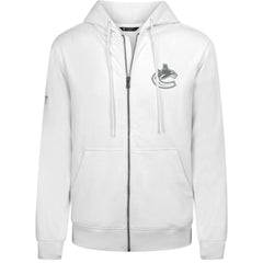 Vancouver Canucks Levelwear Podium Chenille Logo Full-Zip Hoodie - White - NHL 203561174
