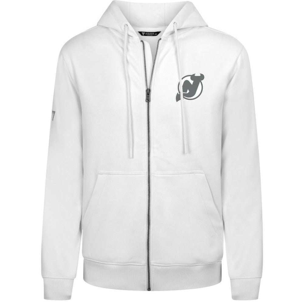 New Jersey Devils Levelwear Podium Chenille Logo Full-Zip Hoodie - White - NHL 203561175