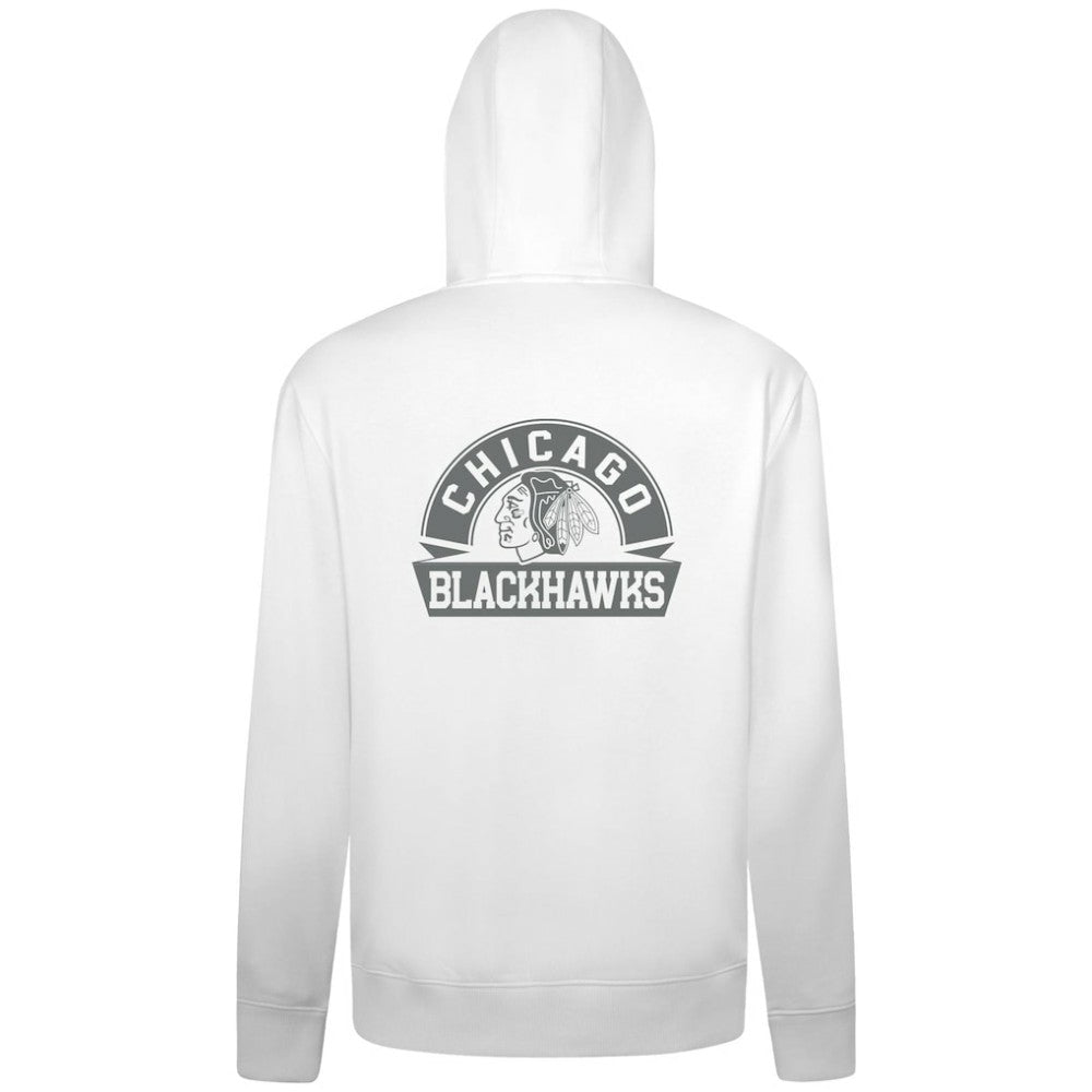 Chicago Blackhawks Levelwear Podium Banner Arch Full-Zip Hoodie - White - NHL 203561179