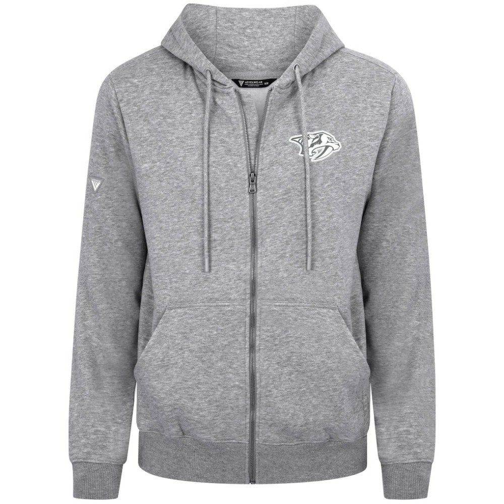 Nashville Predators Levelwear Podium Banner Arch Full-Zip Hoodie - Gray - NHL 203561182