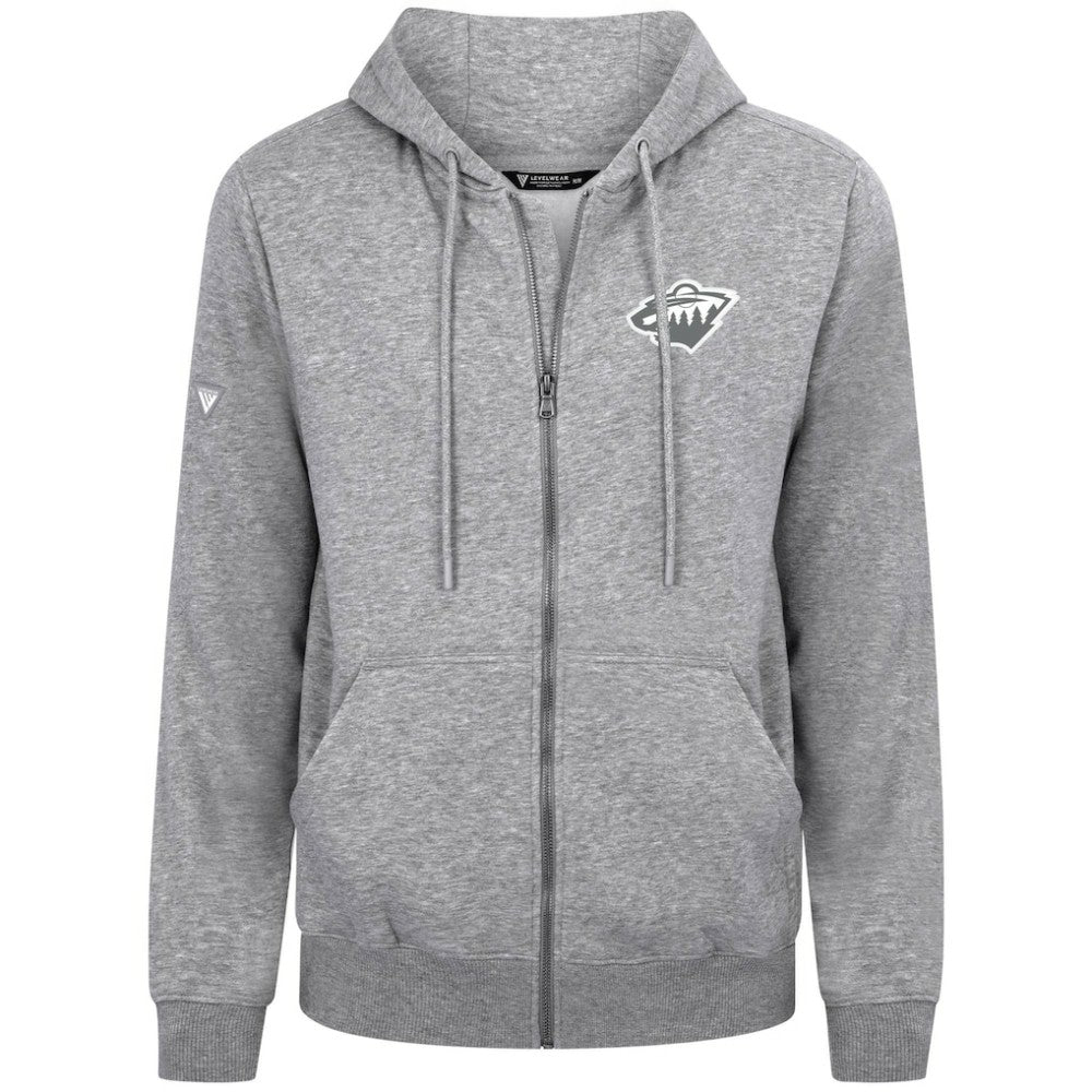 Minnesota Wild Levelwear Podium Banner Arch Full-Zip Hoodie - Gray - NHL 203561183