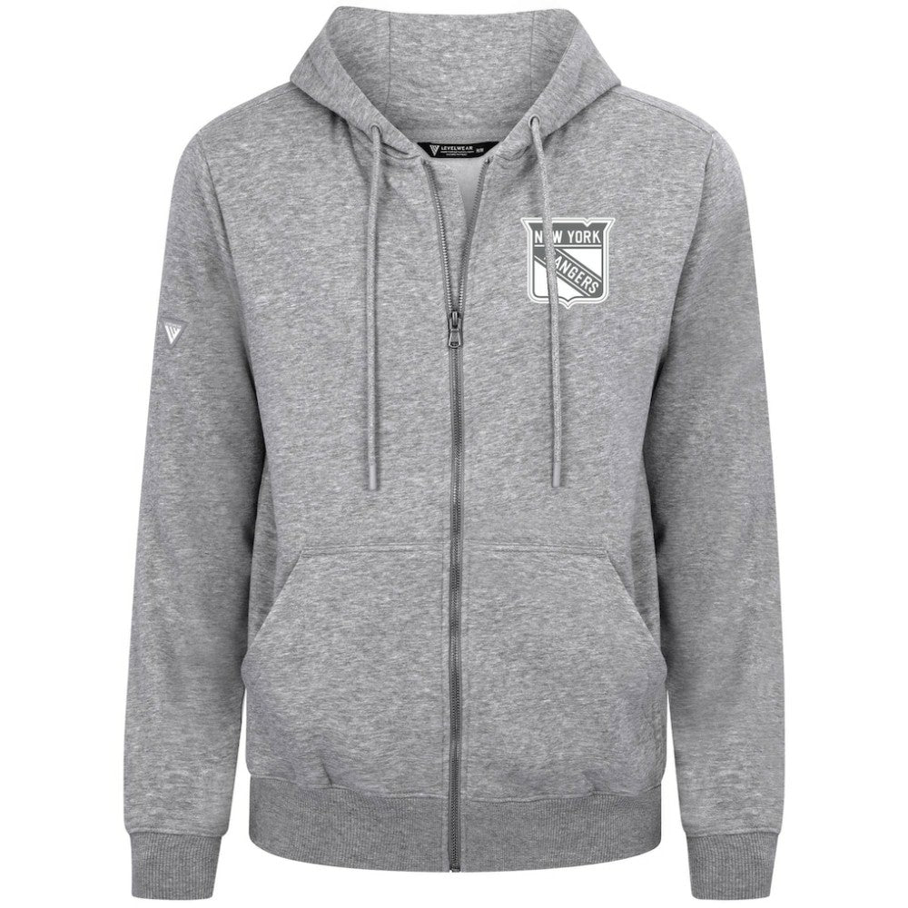 New York Rangers Levelwear Podium Banner Arch Full-Zip Hoodie - Gray - NHL 203561191