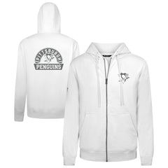 Pittsburgh Penguins Levelwear Podium Banner Arch Full-Zip Hoodie - White - NHL 203561199