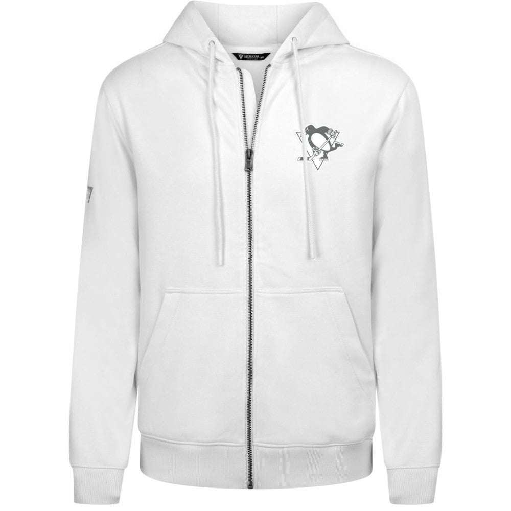 Pittsburgh Penguins Levelwear Podium Banner Arch Full-Zip Hoodie - White - NHL 203561199