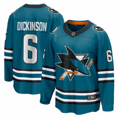 Sam Dickinson San Jose Sharks Fanatics Home Breakaway Jersey - Teal - NHL 203563399